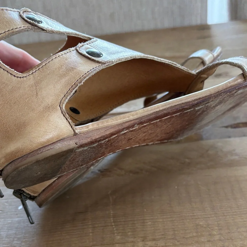 Women's Tan Leather Sandals - Picture 7 of 7